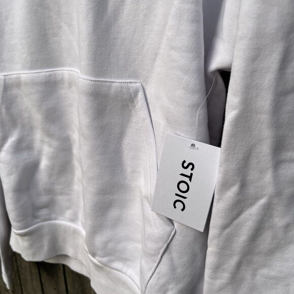 STOIC Midweight 100% Cotton WhiteEmbroidered Logo Hoodie-Size XS Gorpcore - Picture 4 of 8